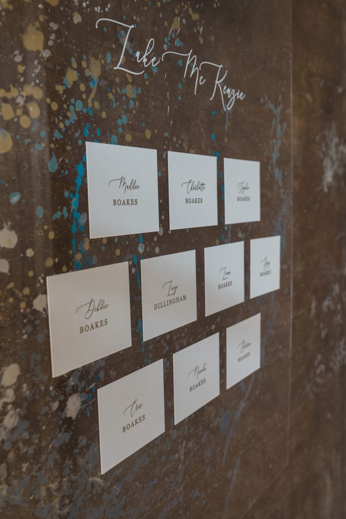 wedding place setting sign Elmore court wedding