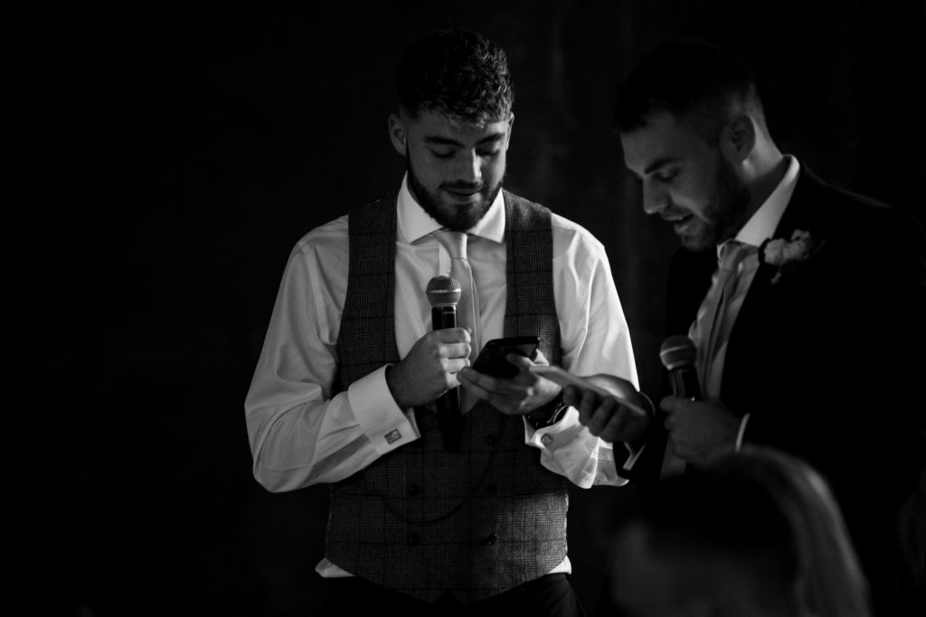 groomsmen giving speech Elmore court wedding