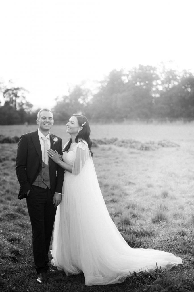couple laughing Elmore court wedding photography