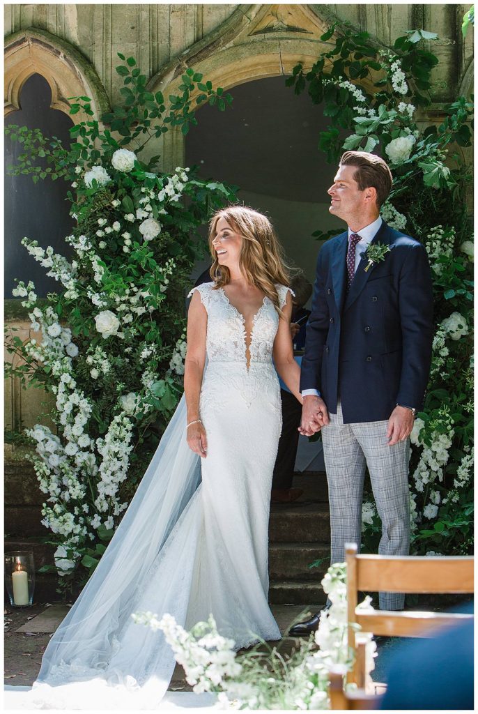 bride and groom Barnsley House wedding photographer