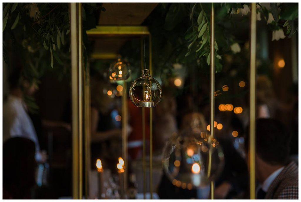 indoor wedding breakfast Barnsley House wedding photography